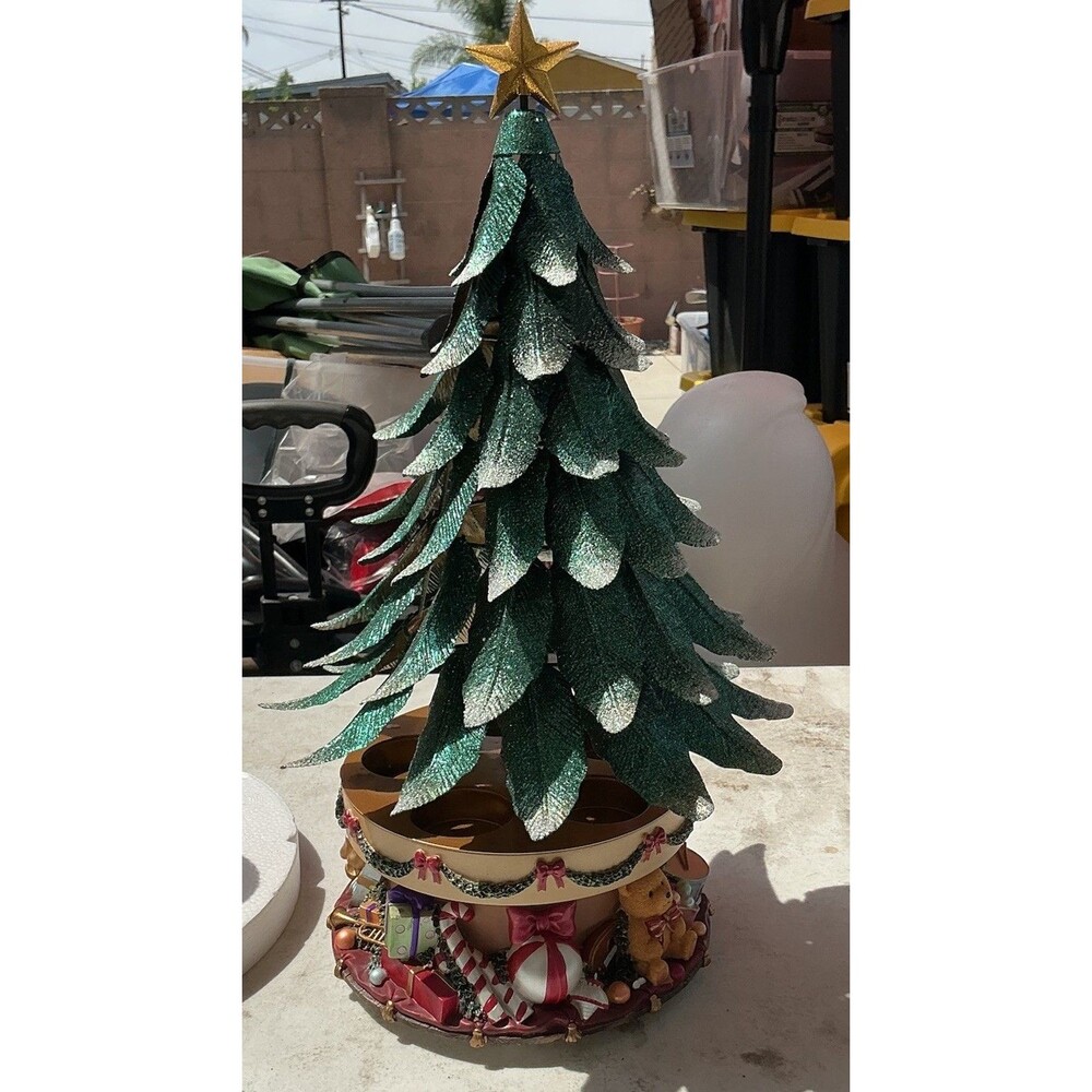 PartyLite 2003 Glowing Christmas Tree Tealight Carousel Candle Holder w/ Box - Picture 1 of 6